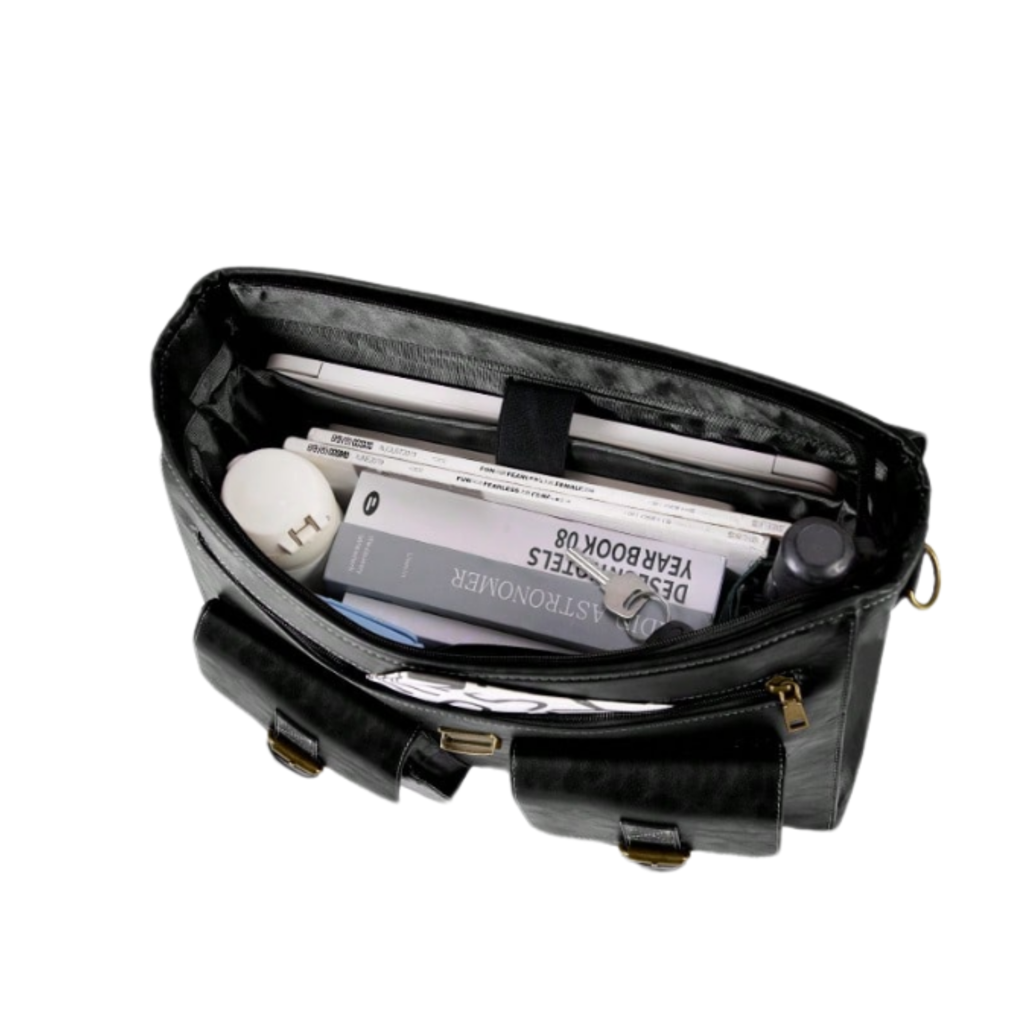 Men's PU Leather Briefcase - Black