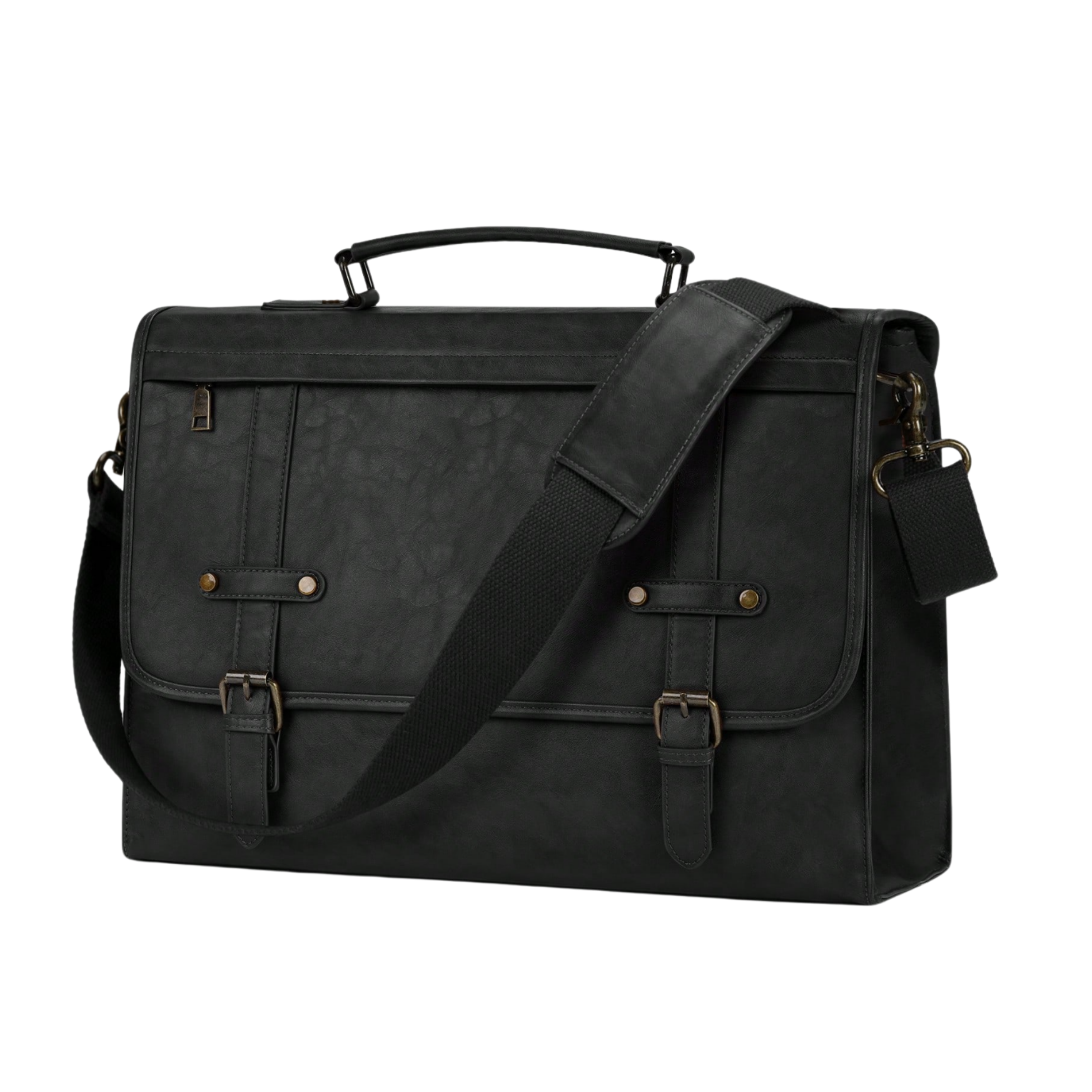 Men's PU Leather Briefcase - Black