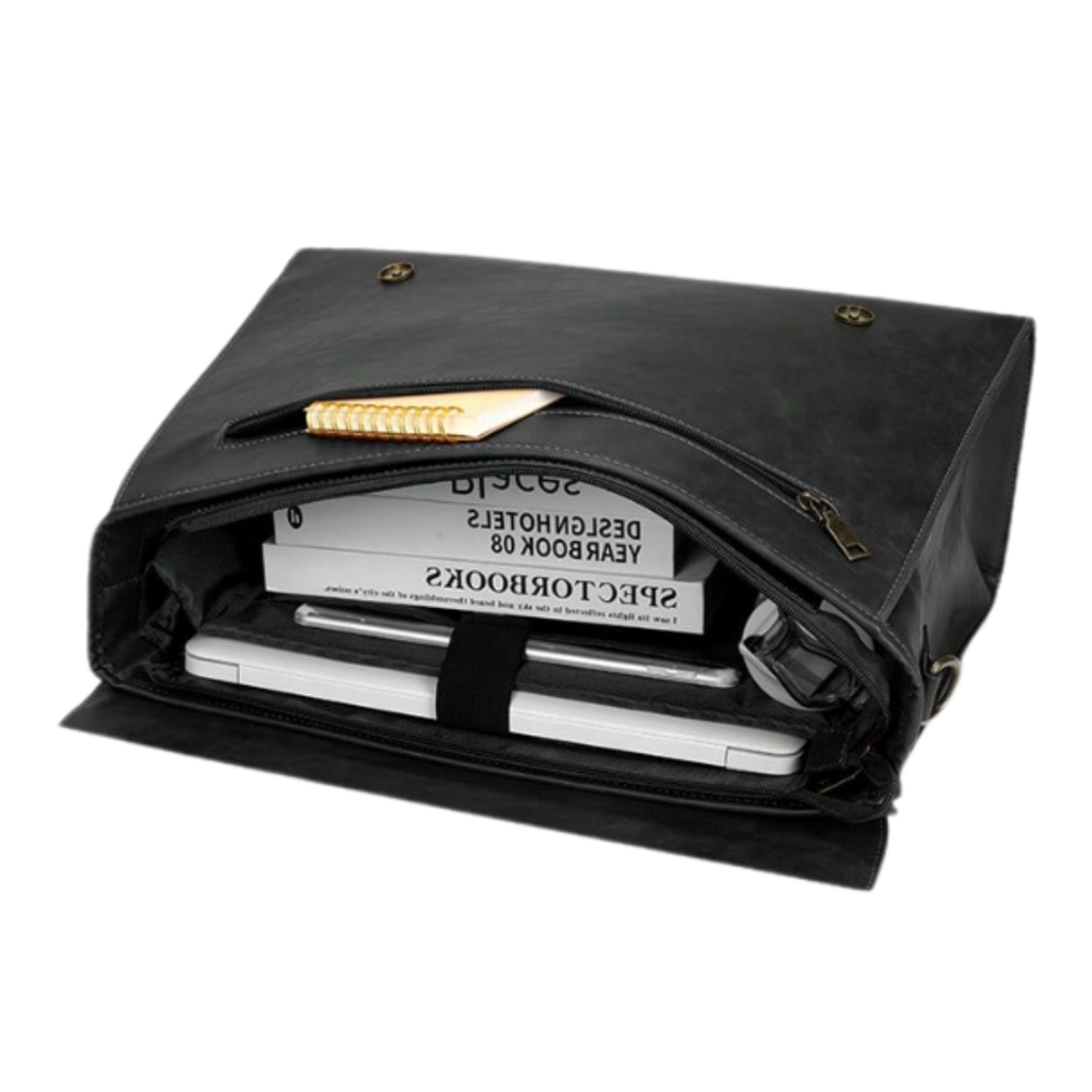 Men's PU Leather Briefcase - Black