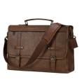 Men's PU Leather Briefcase - Brown