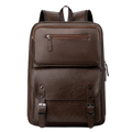 Men’s PU Leather Laptop Backpack – Brown