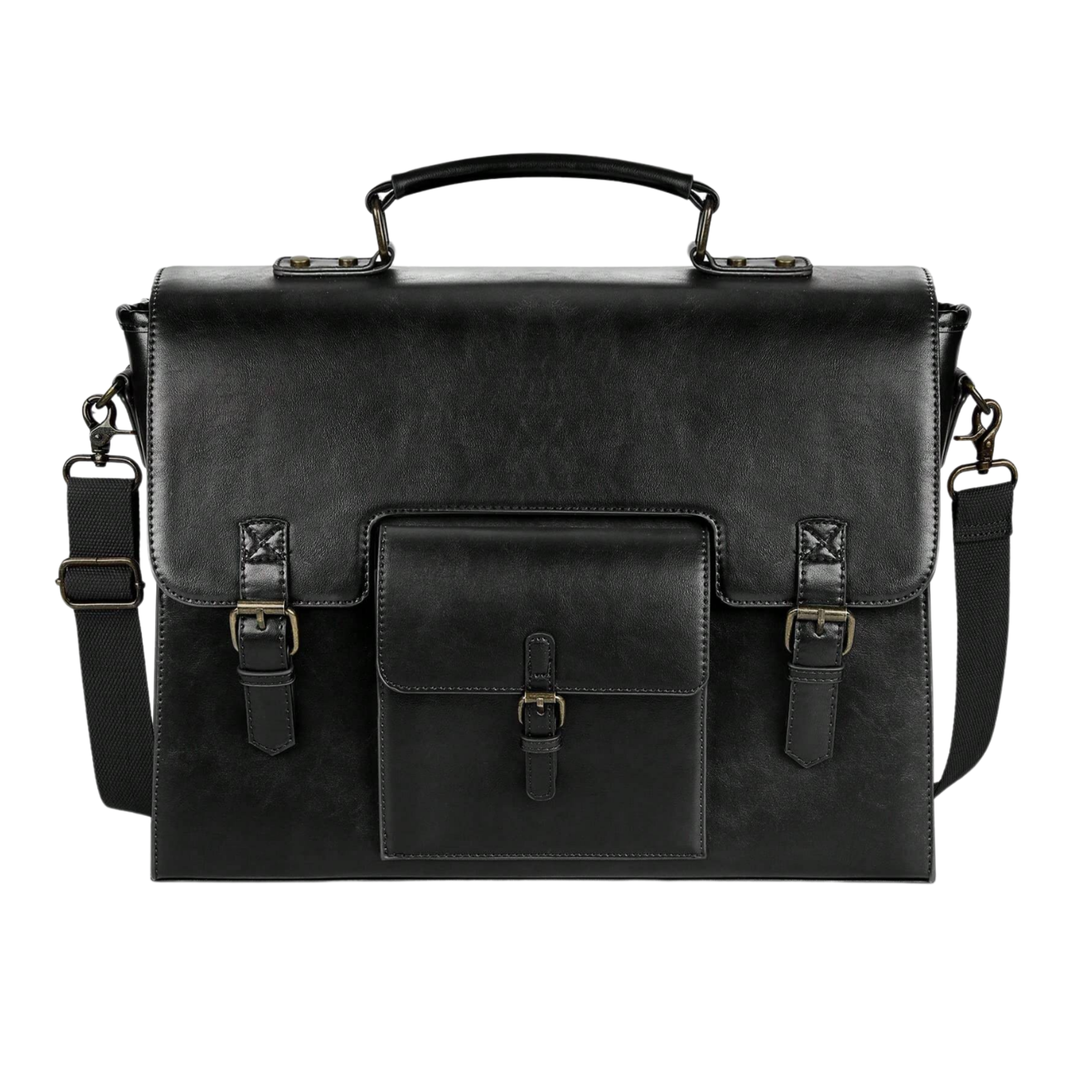 Men's PU Leather Briefcase - Black