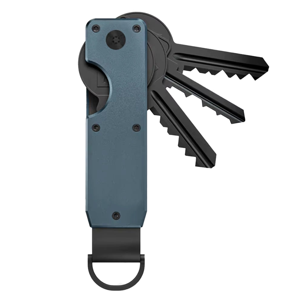Smart Minimalist Aluminium Alloy Keyholder – Compact Metal Organizer Blue